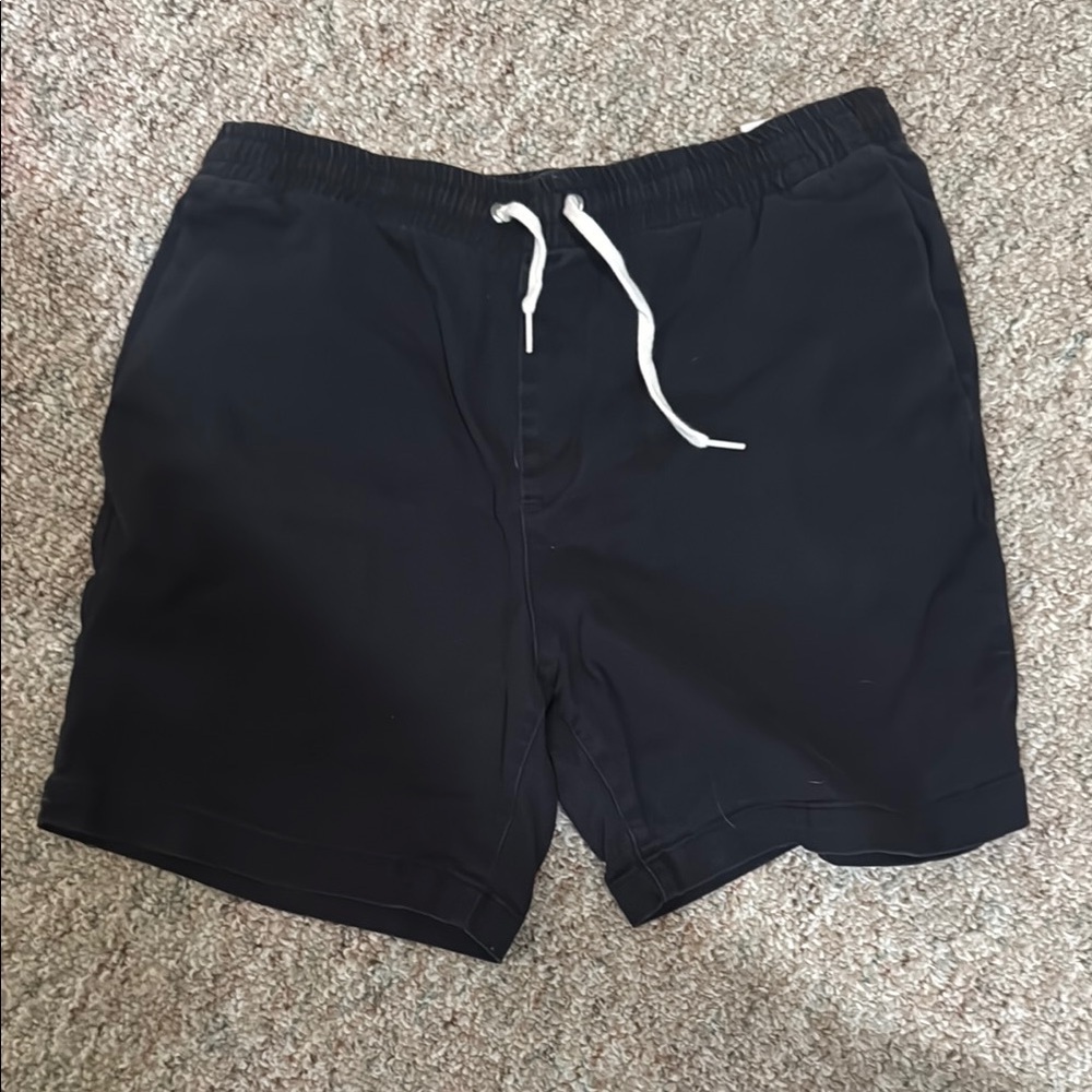 PacSun Black Volley Short with Adjustable Drawstring (98% cotton, 2% spandex)